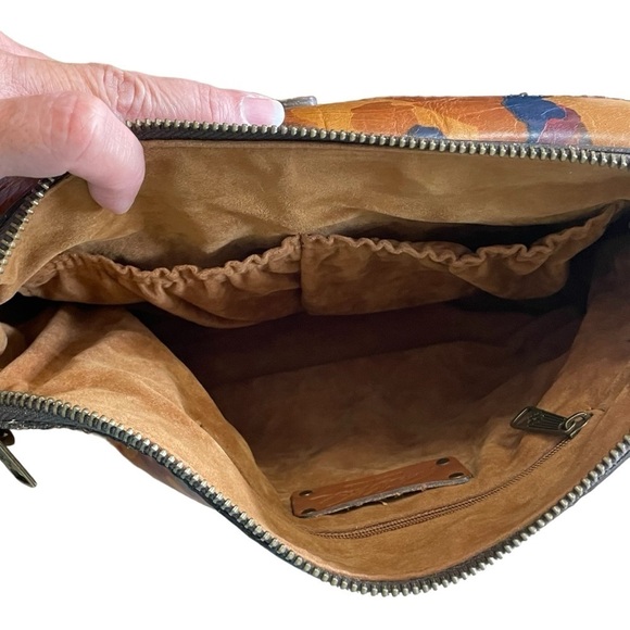 Patricia Nash Avellino Leather Camo Crossbody Bag - Classic Sleek Go-Any Where - Picture 9 of 16